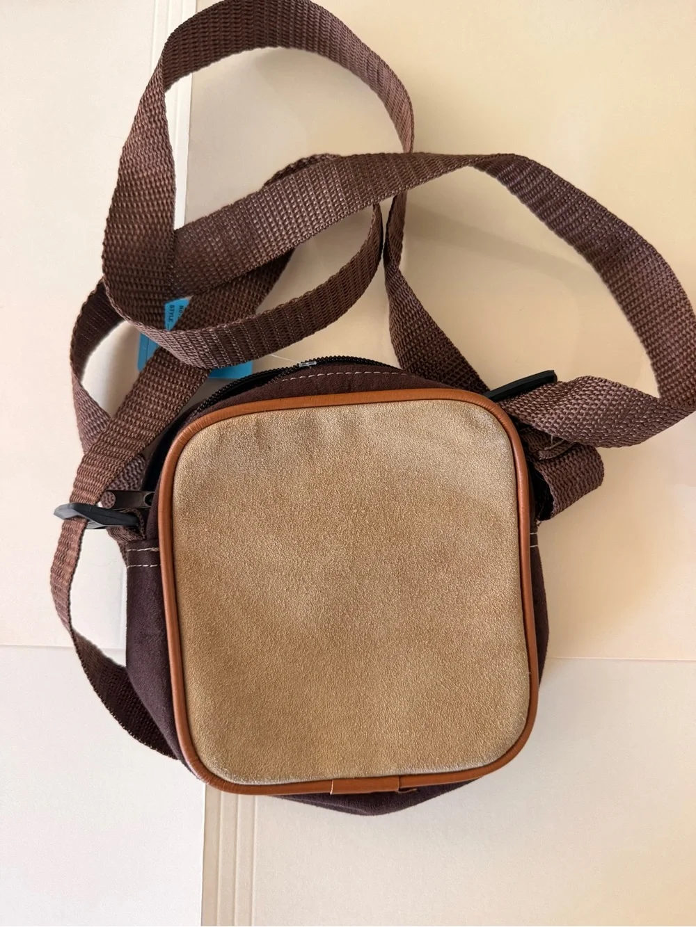 Small Crossbody Bag in Brown and Cream